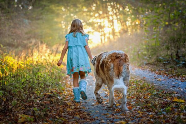 Foster girl with dog