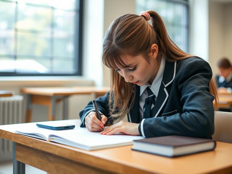 A young person with special educational needs taking an exam