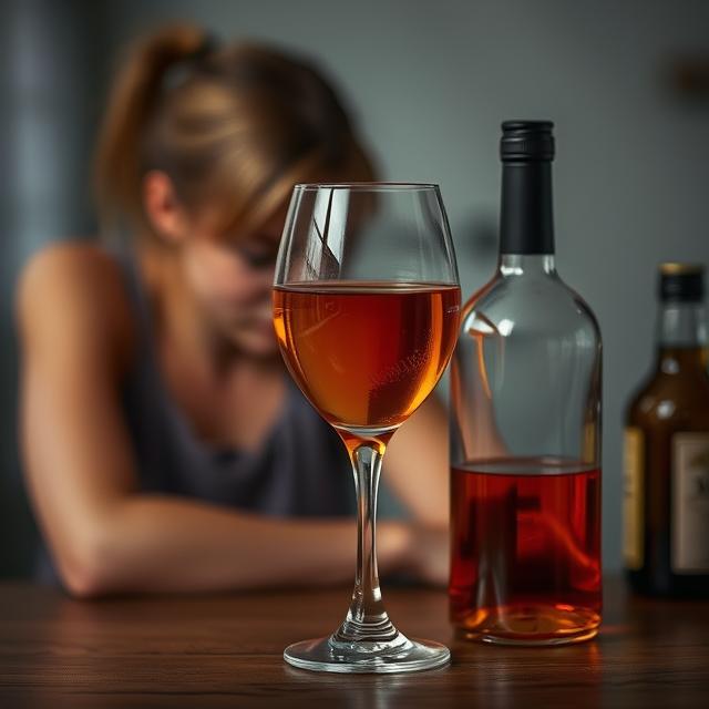 A mother looking upset due to causing Foetal Alcohol Spectrum Disorder in her child