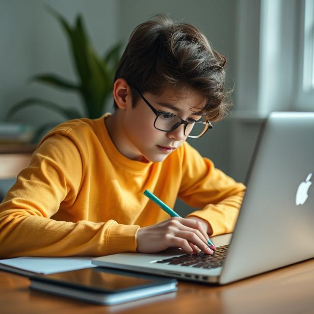 A teenager reading the language that cares glossary