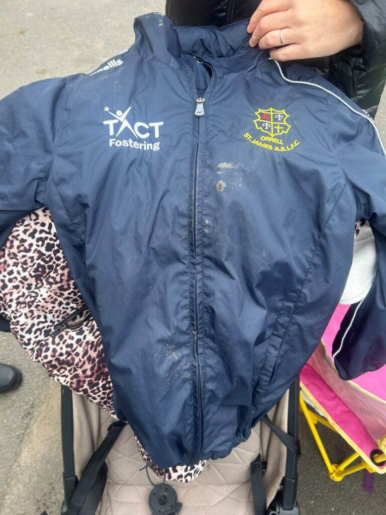 A Orrell St James ARLFC rugby top, that TACT provided the team with