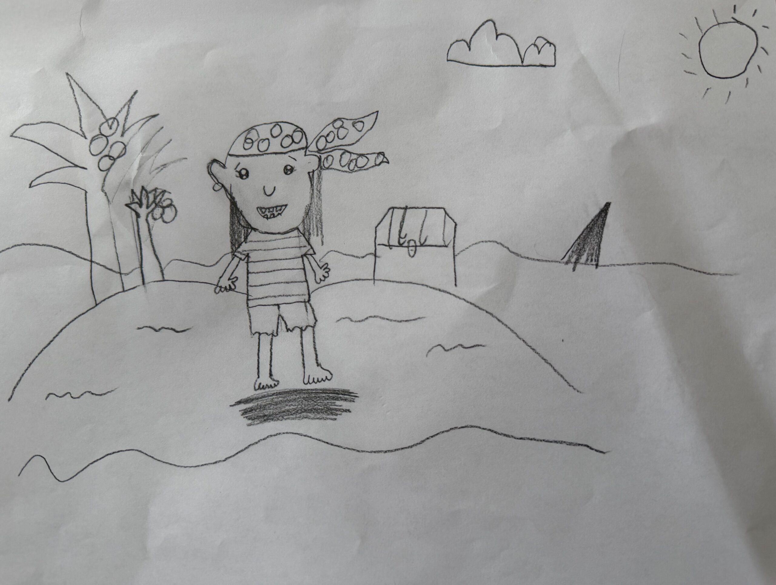 A young person's drawing of a pirate