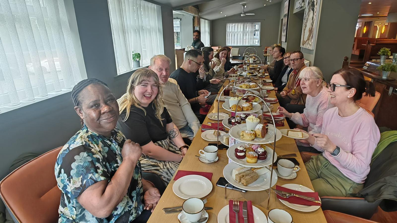 Our north west fosters enjoying a meal
