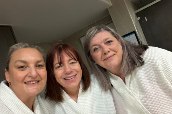 Three foster carers in a spa